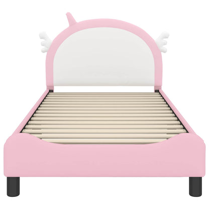Struttura letto bambini con testata Rosa 90 x 200 cm PU