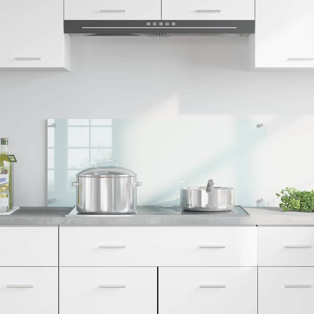 Schienale da cucina Bianco 100 x 40 cm vetro temperato