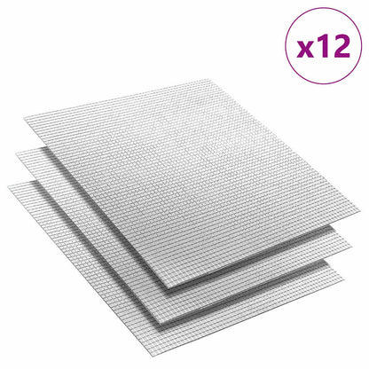 Piastrella a Mosaico con Specchio 12 pcs Argento 30 x 30 cm