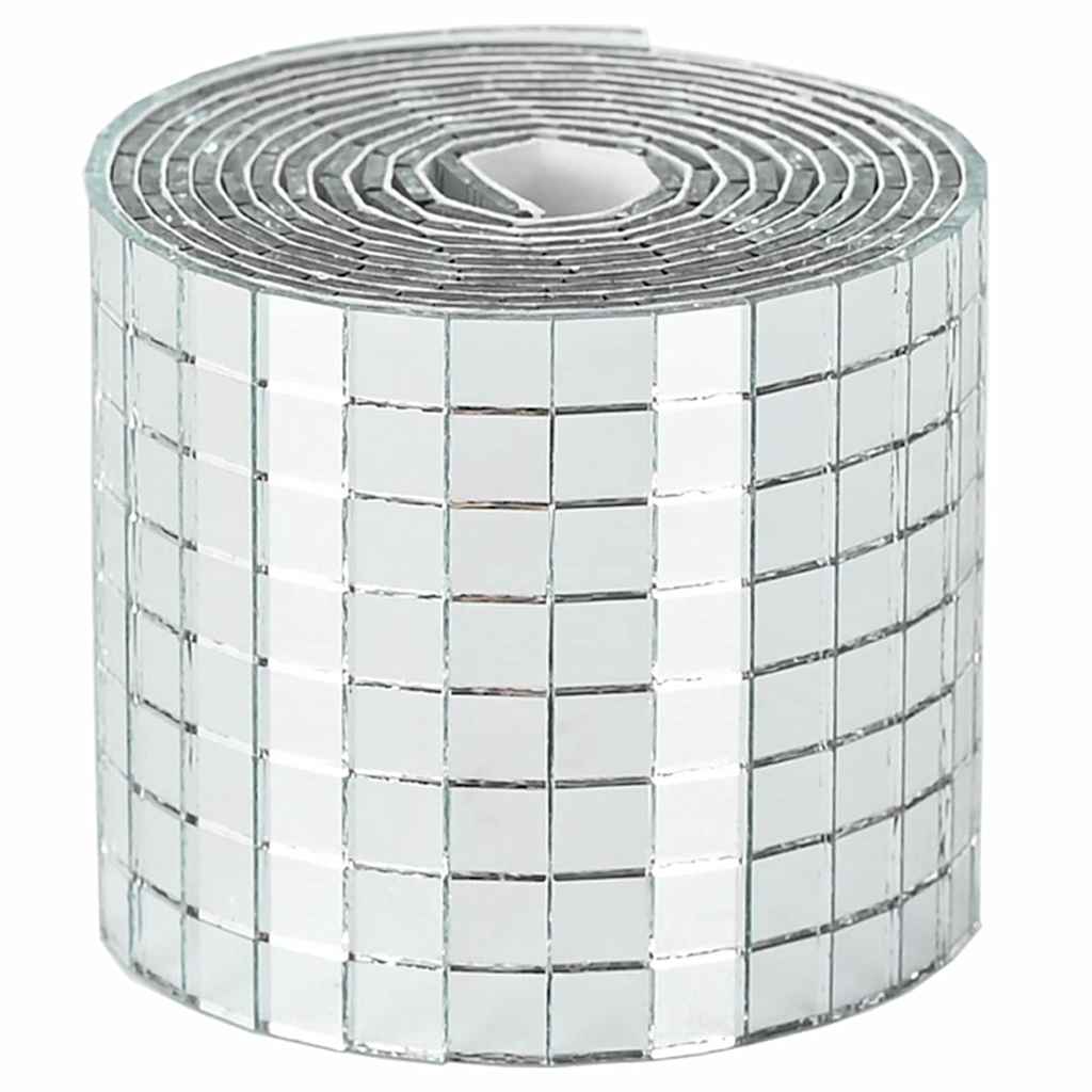 Piastrella a Mosaico con Specchio 12 pcs Argento 100 x 4 cm