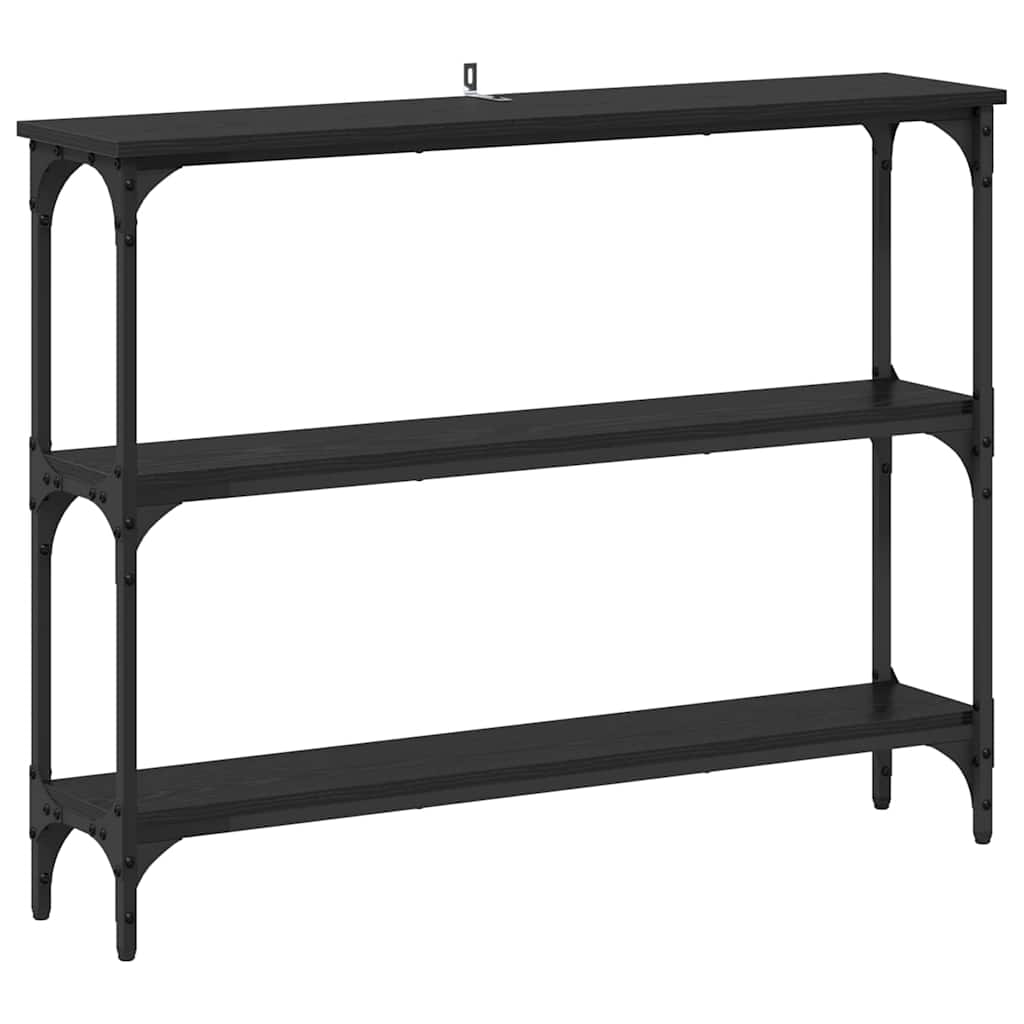 Tavolo consolle con lo scaffale Rovere Nero 100 x 22,5 x 75 cm