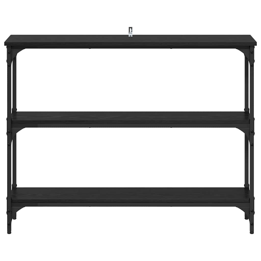 Tavolo consolle con lo scaffale Rovere nero 100 x 22,5 x 75 cm