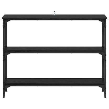 Tavolo consolle con lo scaffale Rovere nero 100 x 22,5 x 75 cm