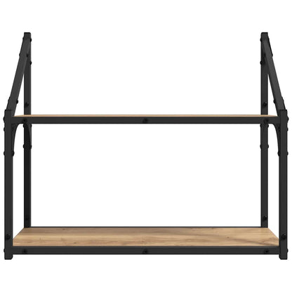 Scaffale da parete rovere artigianale 60 x 21 x 51 cm