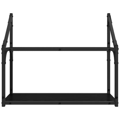 Scaffale da parete con lo scaffale Rovere nero 60 x 21 x 51 cm