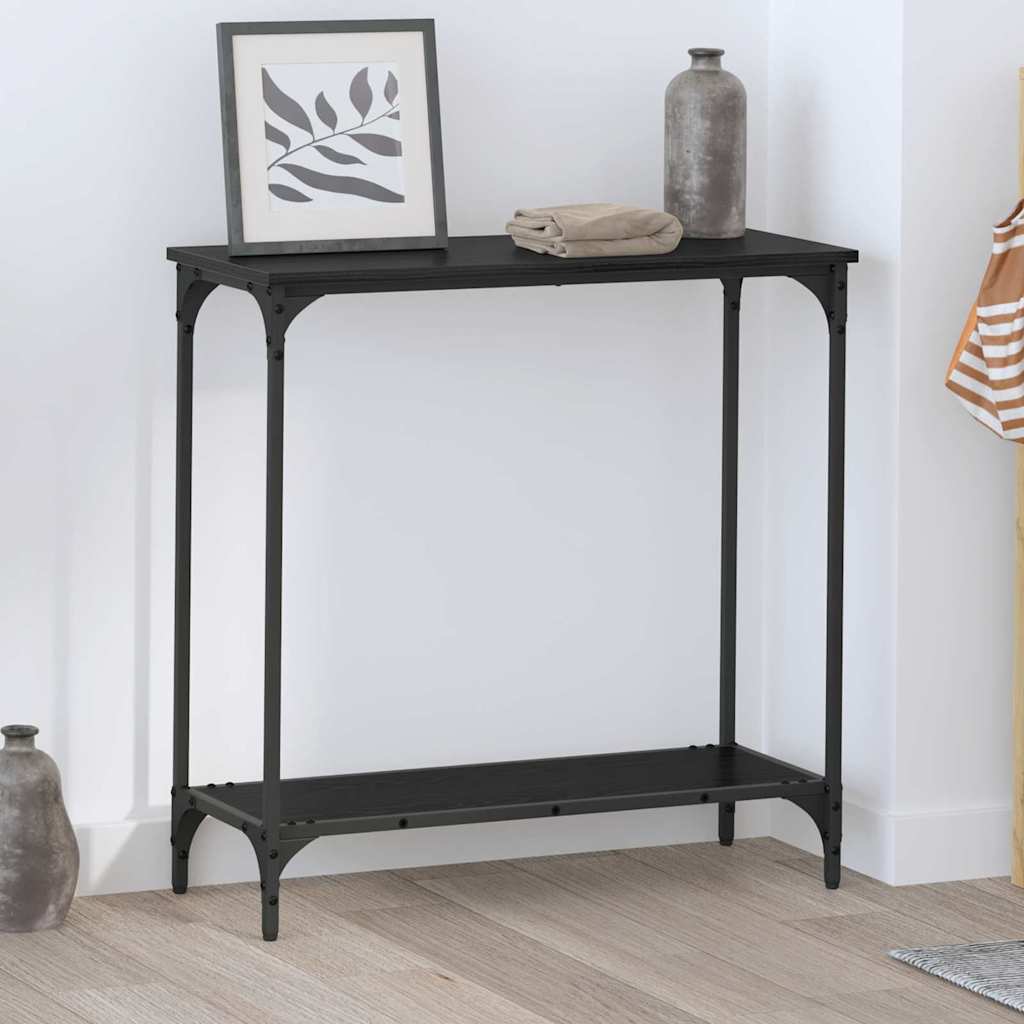 Tavolo consolle Rovere nero 75 x 30.5 x 75 cm Legno multistrato