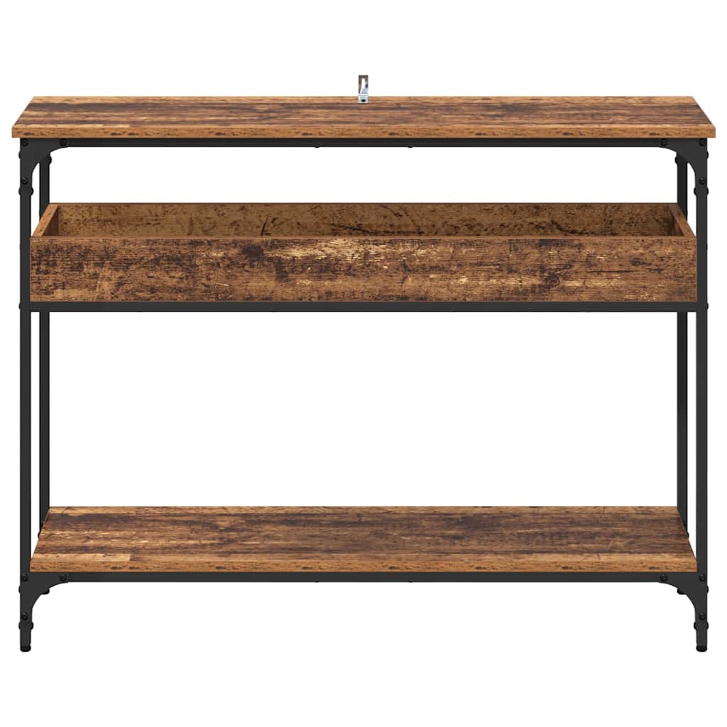 Tavolo consolle con lo scaffale Legno vecchio 100 x 29 x 75 cm