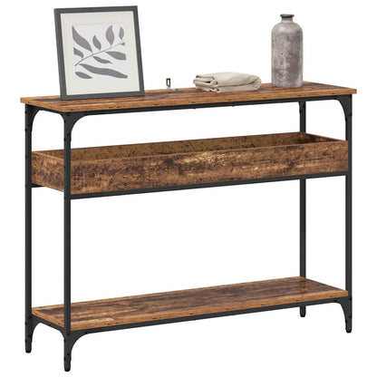 Tavolo consolle con lo scaffale Legno vecchio 100 x 29 x 75 cm