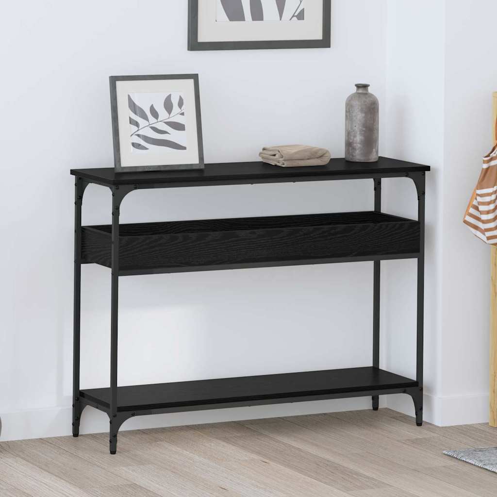 Tavolo consolle Rovere nero 100 x 29 x 75 cm Legno multistrato