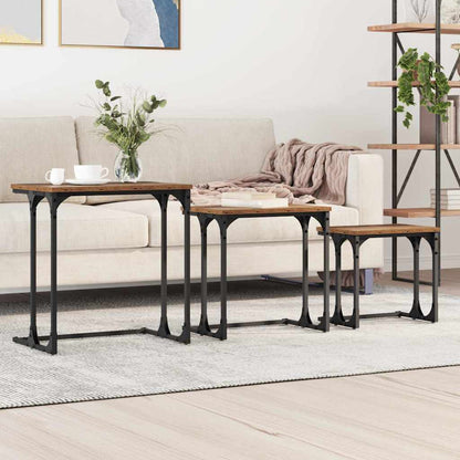 Tavolo da caffÃ¨ nesting 3 pcs Legno vecchio Legno multistrato