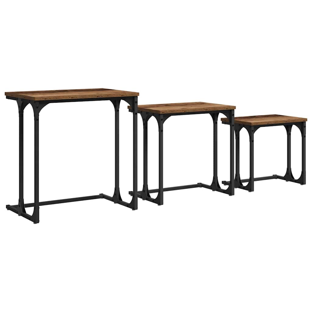 Tavolo da caffÃ¨ nesting 3 pcs Legno vecchio Legno multistrato