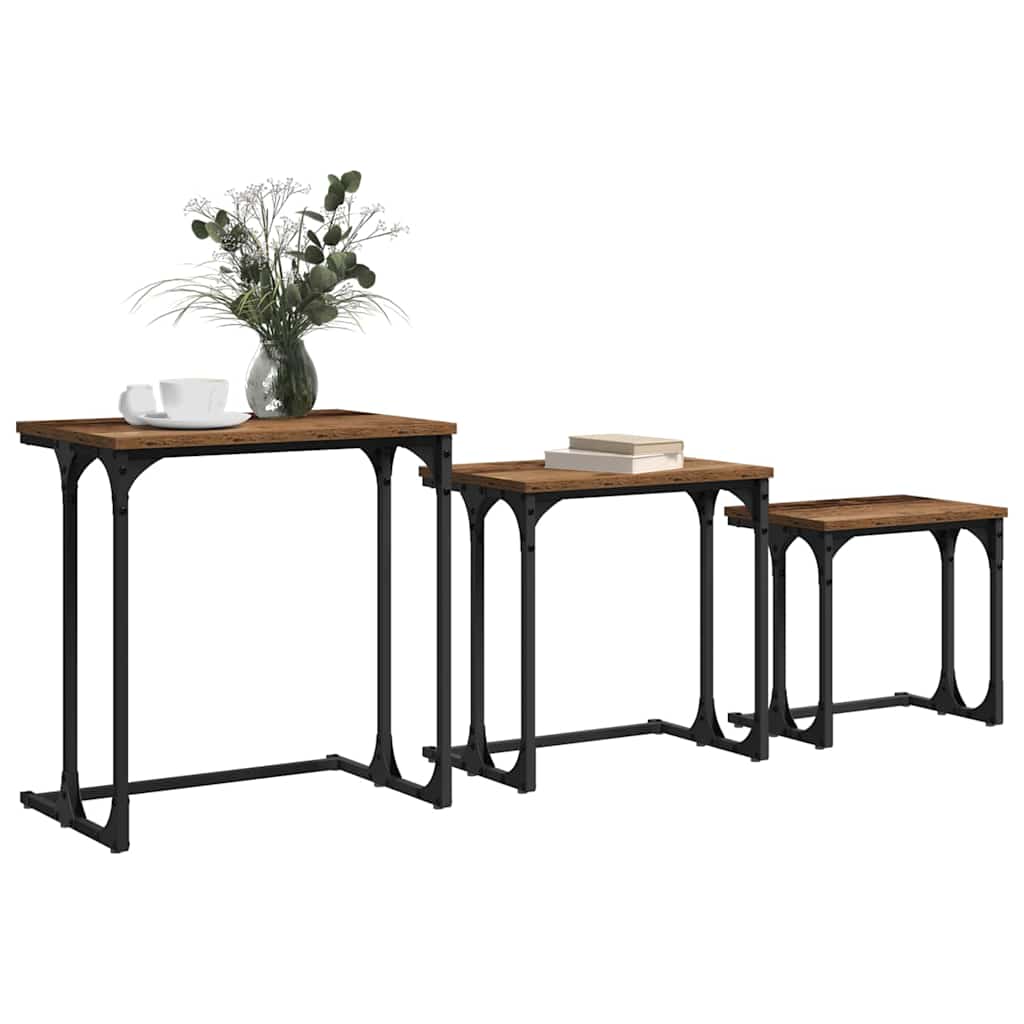 Tavolo da caffÃ¨ nesting 3 pcs Legno vecchio Legno multistrato