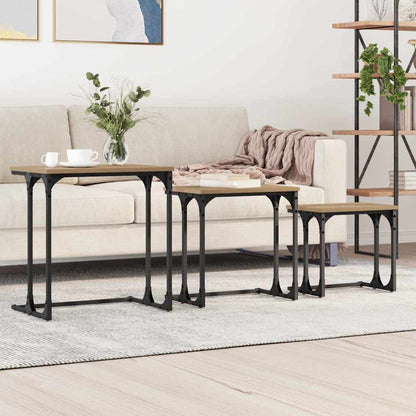 Tavolo da caffÃ¨ nesting 3 pcs rovere artigianale