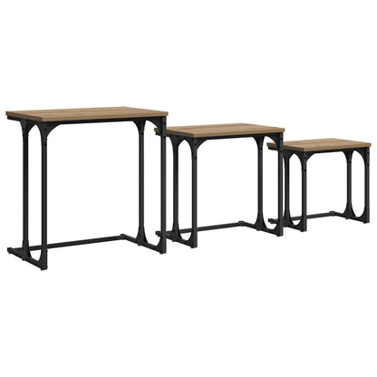 Tavolo da caffÃ¨ nesting 3 pcs rovere artigianale
