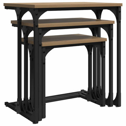 Tavolo da caffÃ¨ nesting 3 pcs rovere artigianale