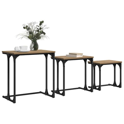 Tavolo da caffÃ¨ nesting 3 pcs rovere artigianale