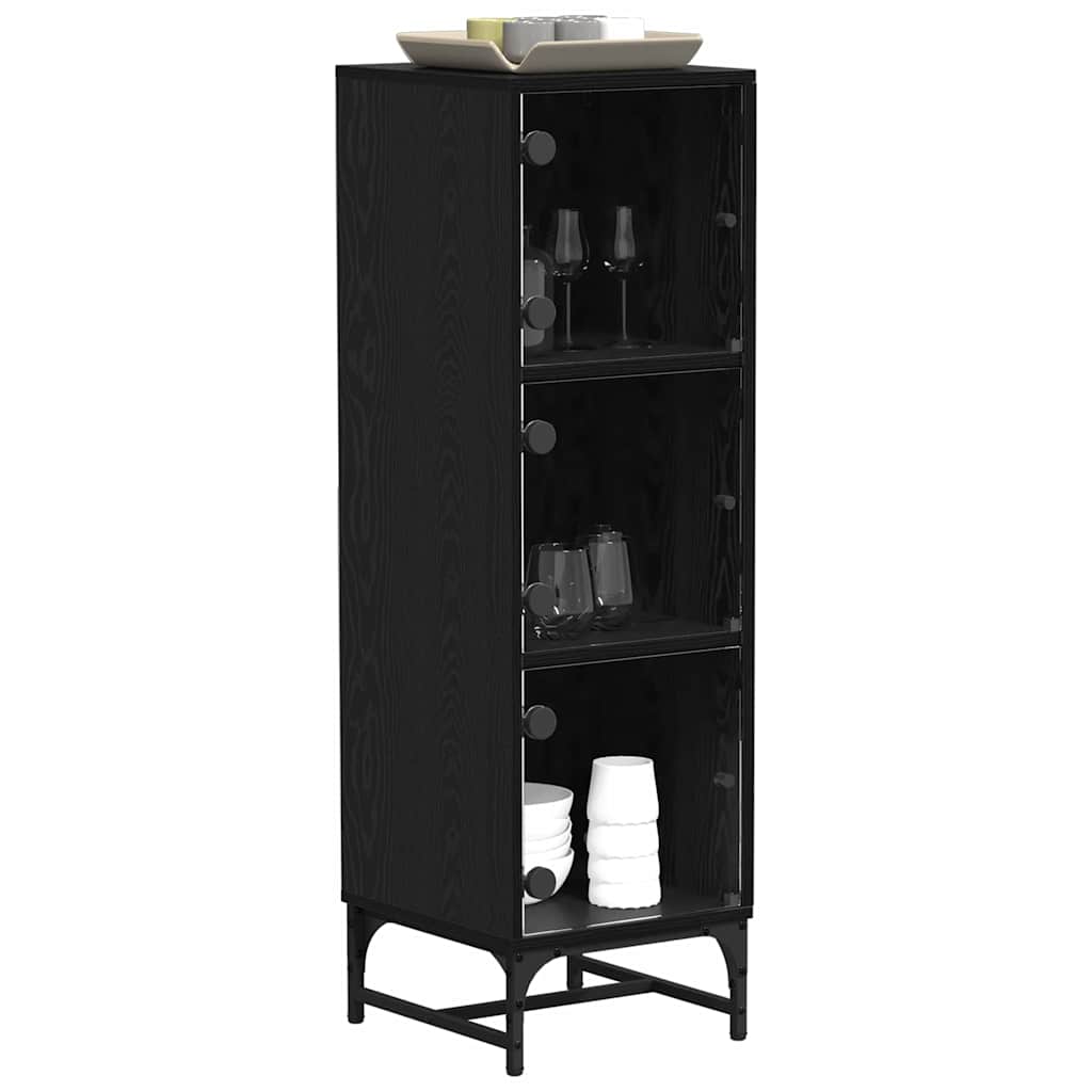 Credenza Rovere Nero 35 x 37 x 117 cm