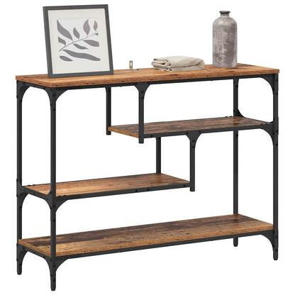 Tavolo consolle con lo scaffale Legno vecchio 100 x 30 x 75 cm