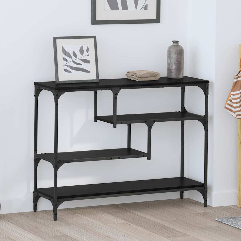 Tavolo consolle Rovere Nero 100 x 30 x 75 cm Legno multistrato