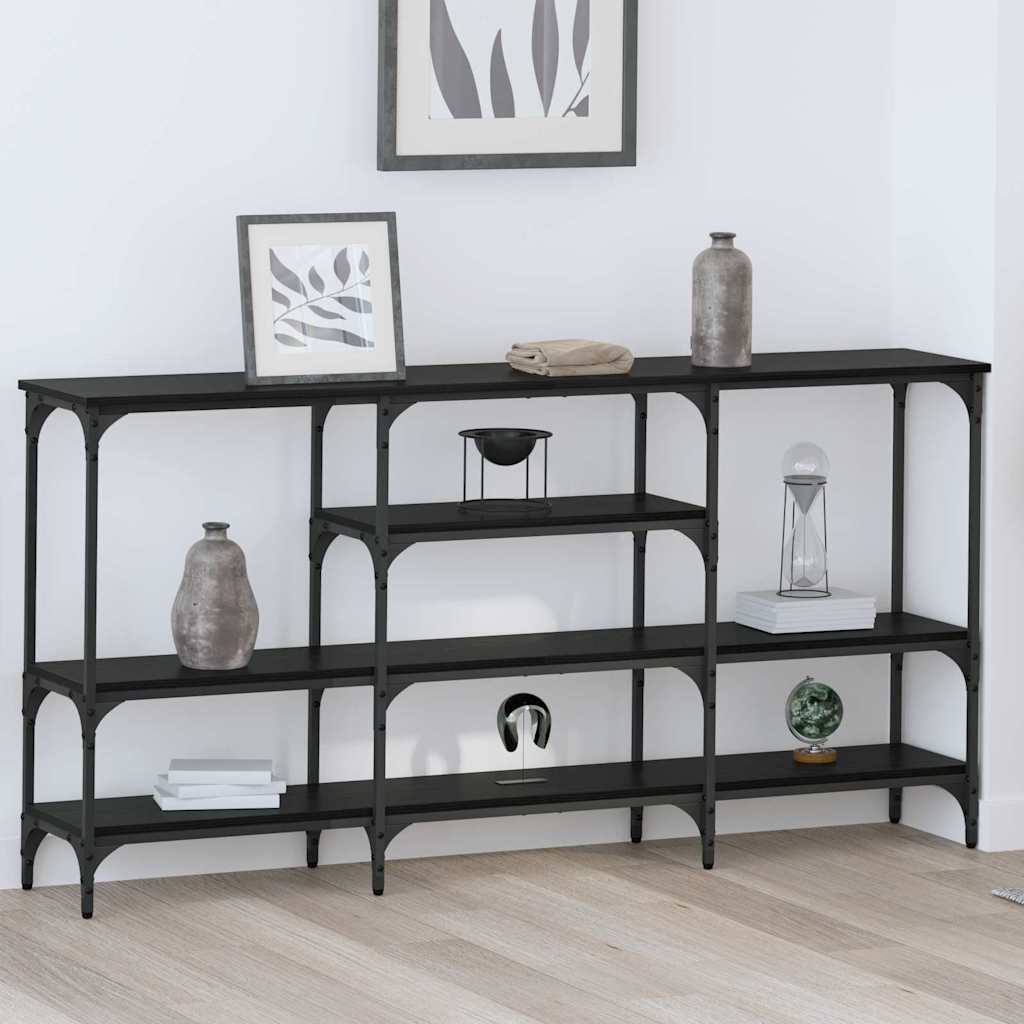 Tavolo consolle Rovere nero 160 x 29 x 80 cm Legno multistrato