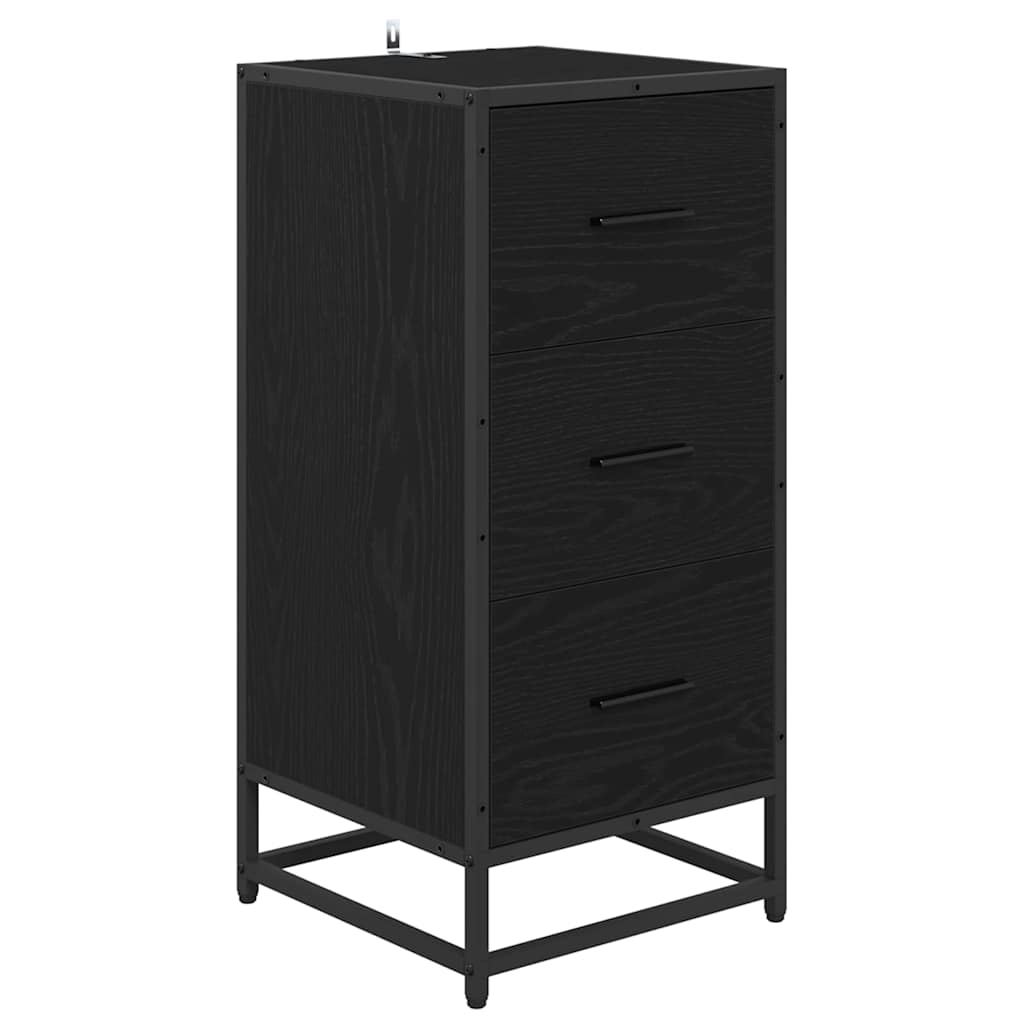 Credenza Rovere Nero 35,5 x 35 x 76 cm