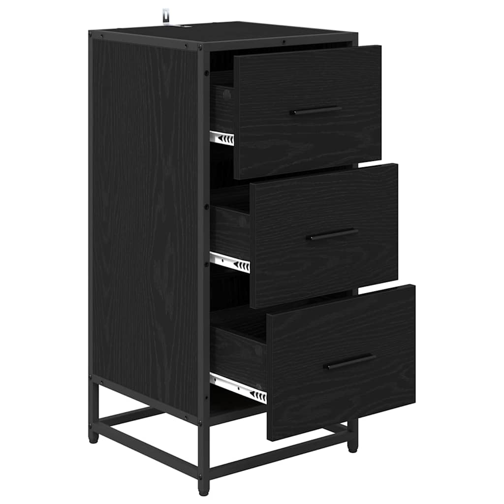 Credenza Rovere Nero 35,5 x 35 x 76 cm