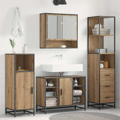 Set di mobili per il bagno con cassetto Rovere artigianale