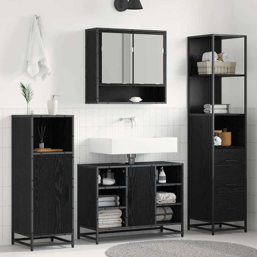 Set di mobili per il bagno Rovere Nero 35 x 37,5 x 166 cm