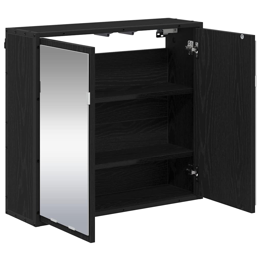 Scaffale da parete con lo scaffale Rovere Nero 65 x 20 x 60 cm