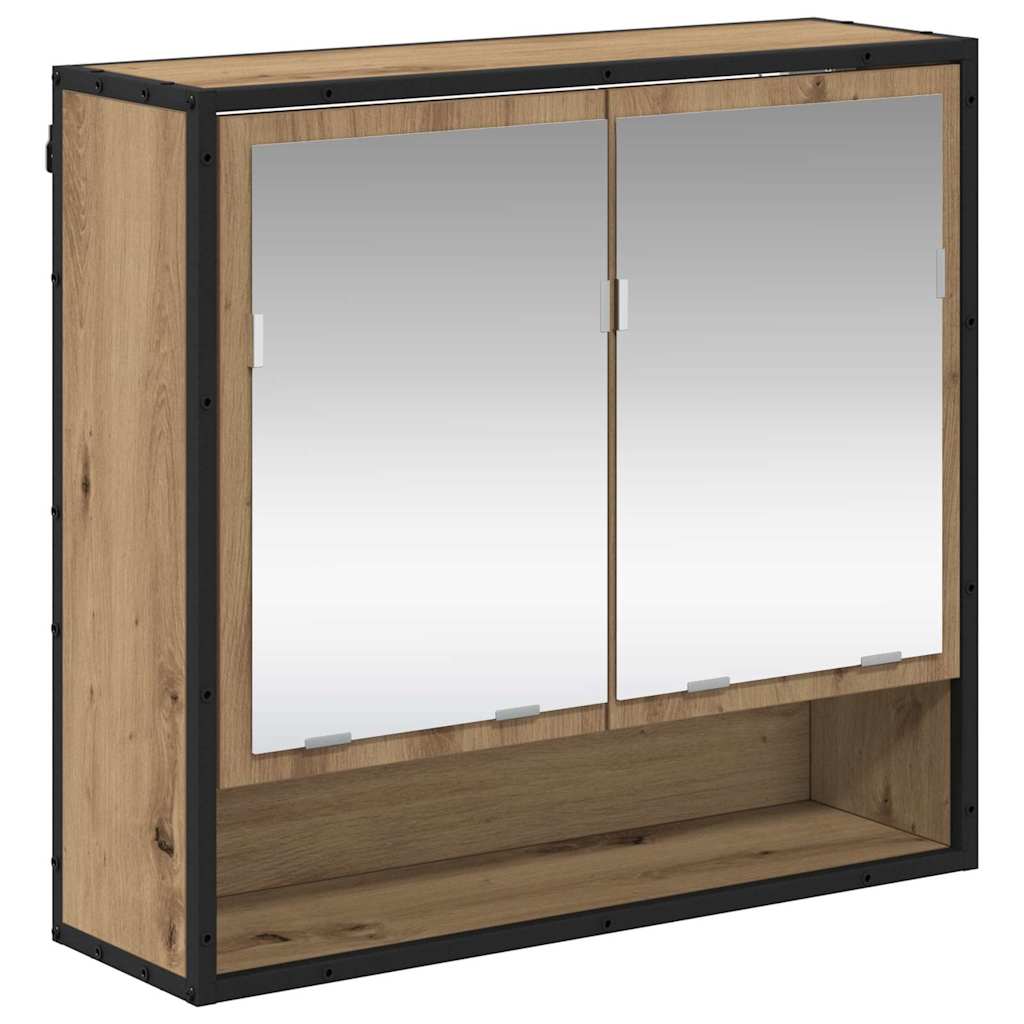 Scaffale da parete con porta Rovere artigianale 65 x 20 x 60 cm