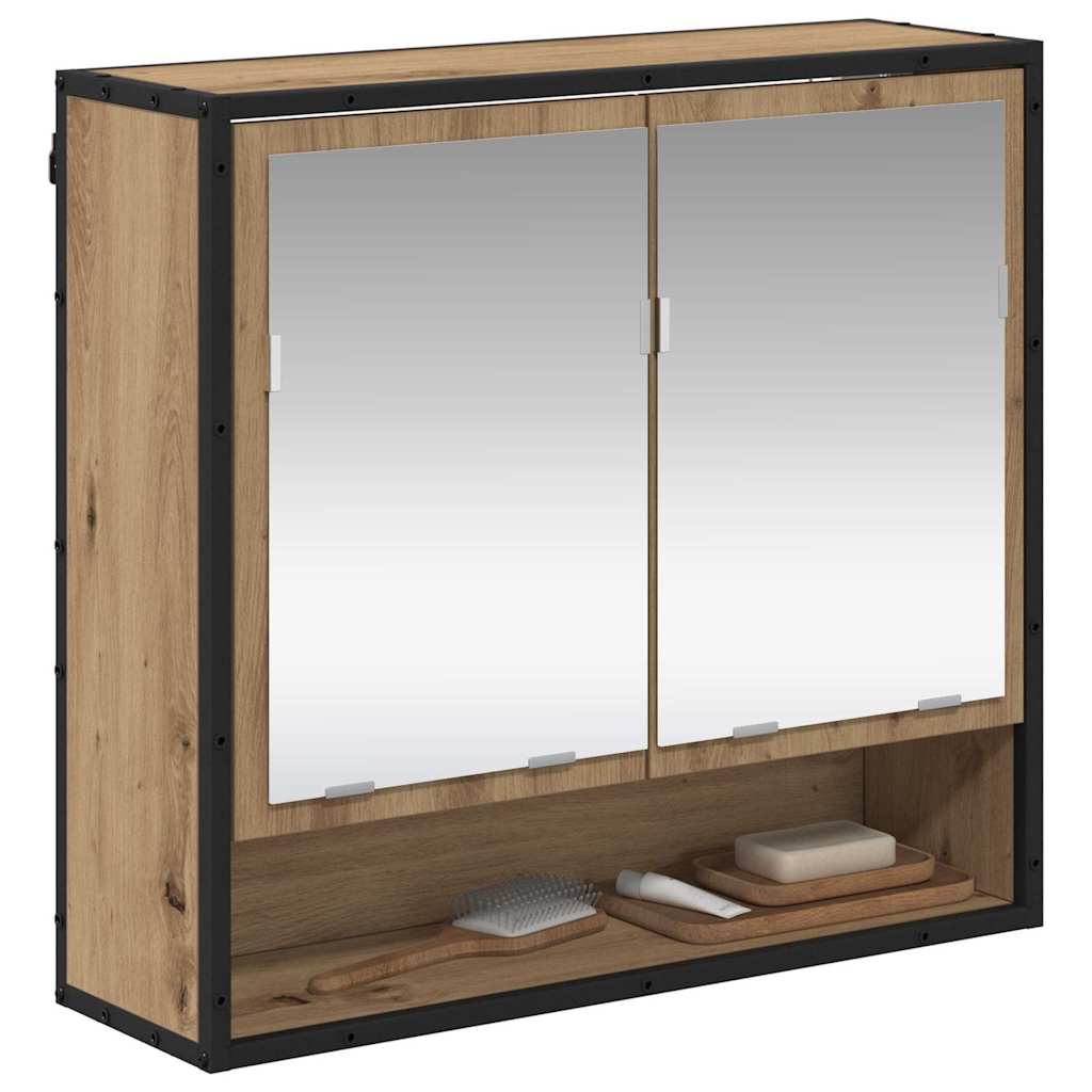 Scaffale da parete con porta Rovere artigianale 65 x 20 x 60 cm