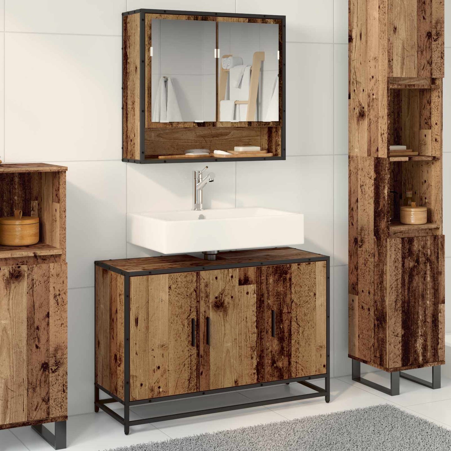 Mobile da Bagno Legno vecchio 90 x 33 x 60 cm Legno multistrato