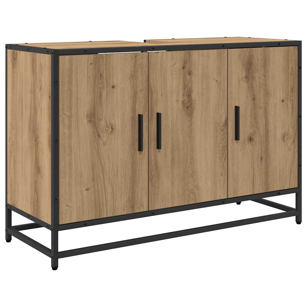 Mobile da Bagno con porta Rovere artigianale 90 x 33 x 60 cm