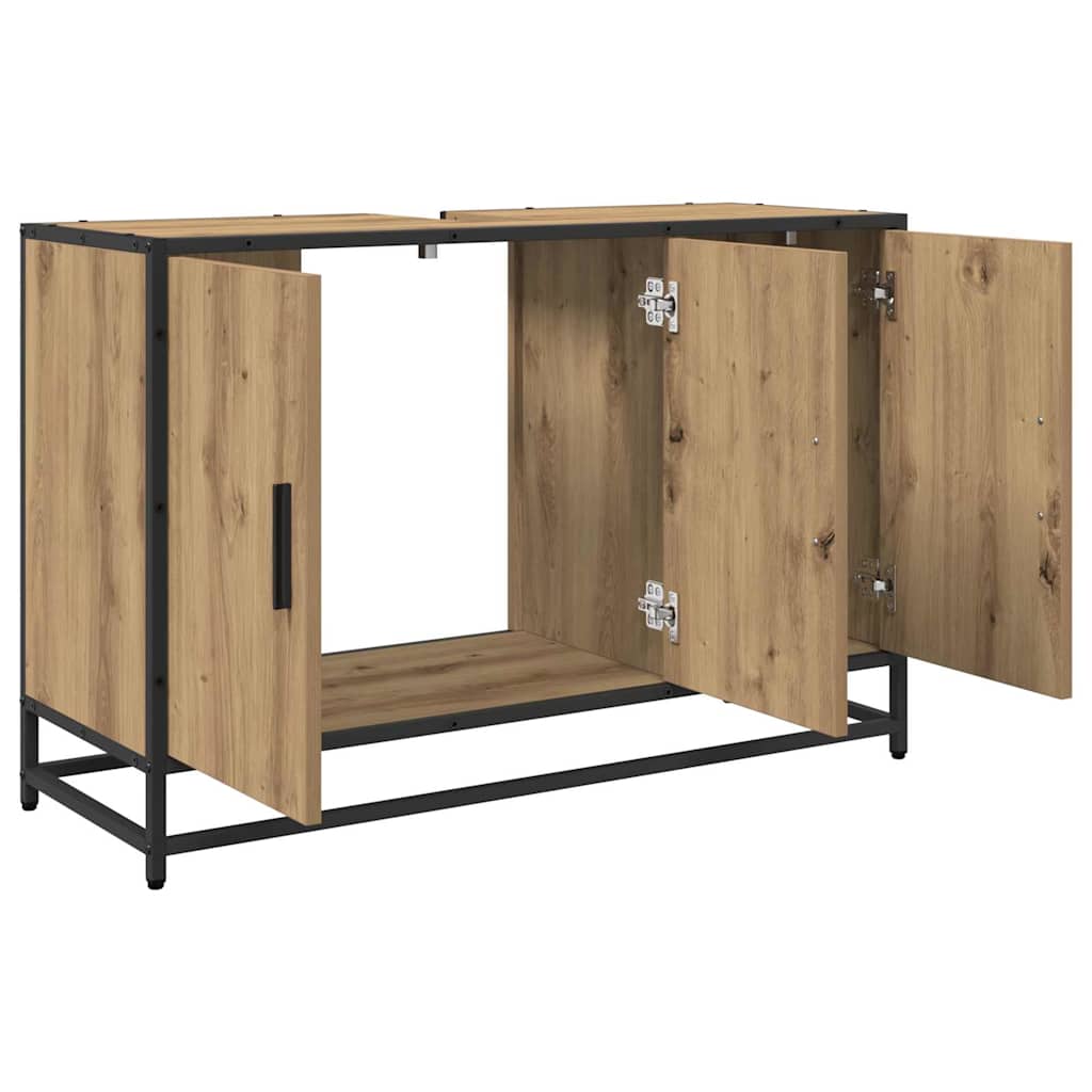 Mobile da Bagno con porta Rovere artigianale 90 x 33 x 60 cm