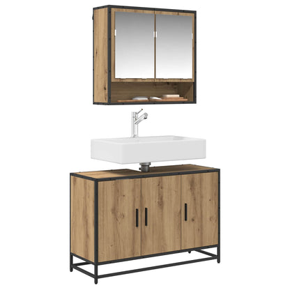 Mobile da Bagno con porta Rovere artigianale 90 x 33 x 60 cm