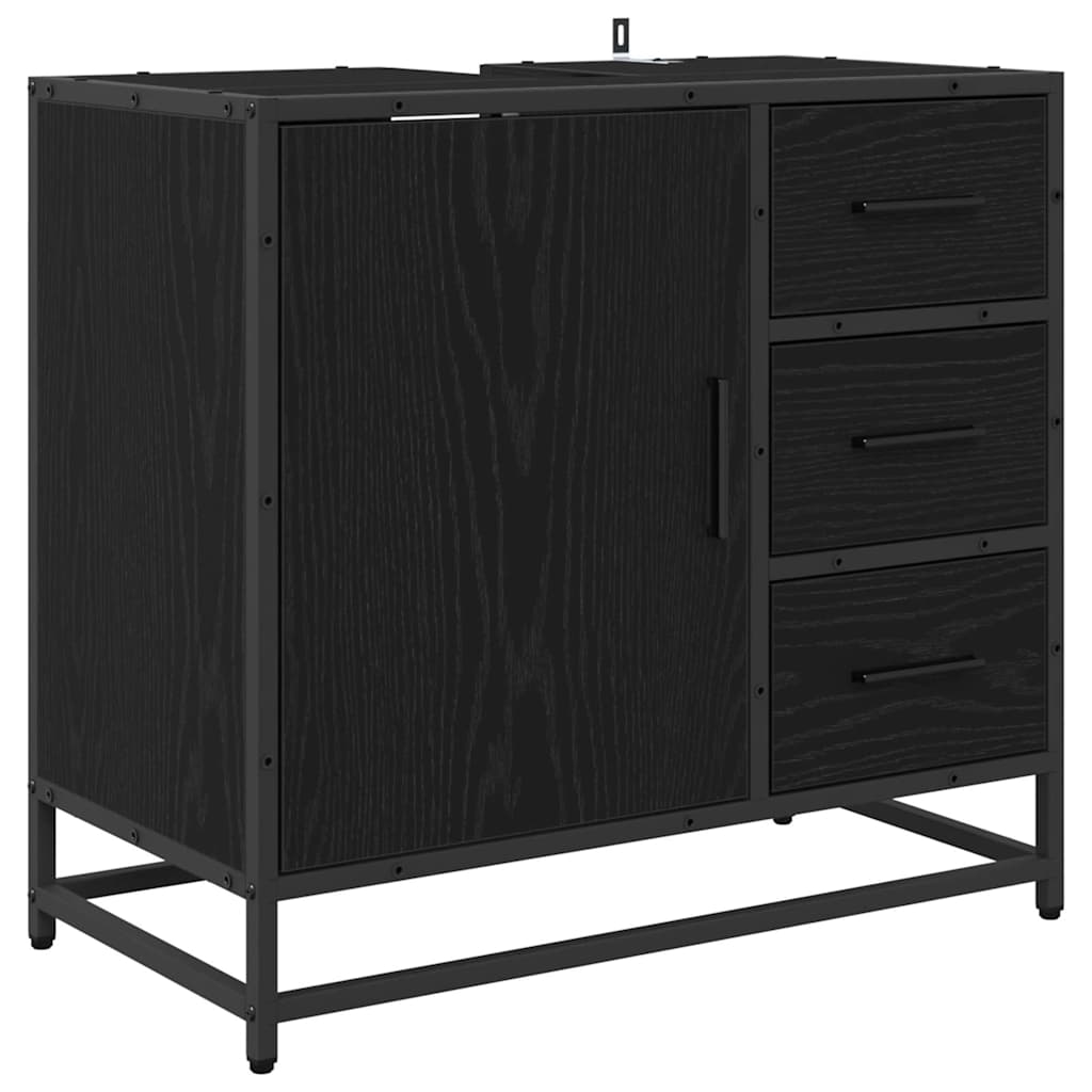 Mobile da Bagno Rovere Nero 65 x 33 x 60 cm Legno multistrato