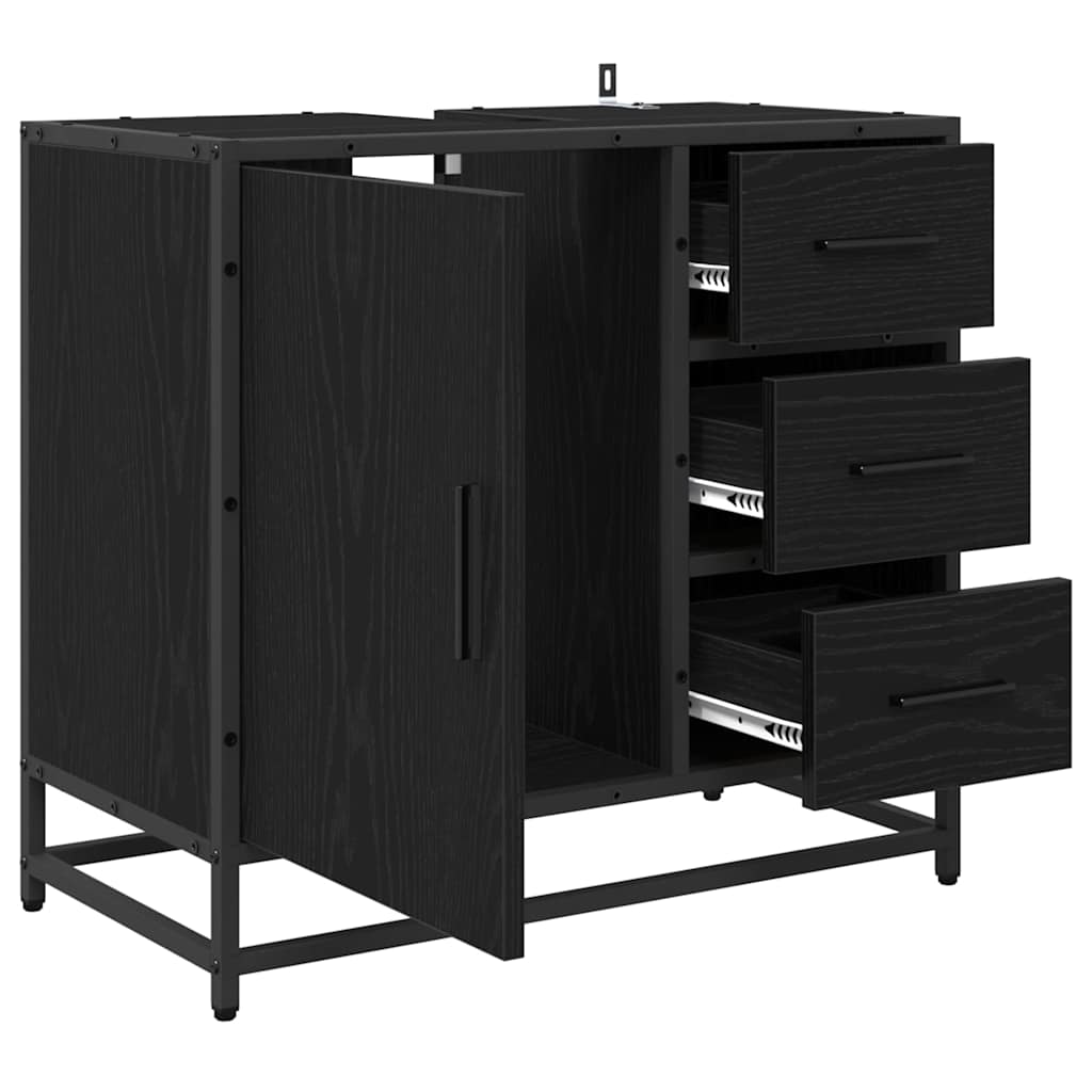 Mobile da Bagno Rovere Nero 65 x 33 x 60 cm Legno multistrato
