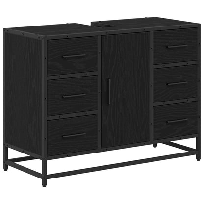 Mobile da Bagno Rovere Nero 80 x 33 x 60 cm Legno multistrato