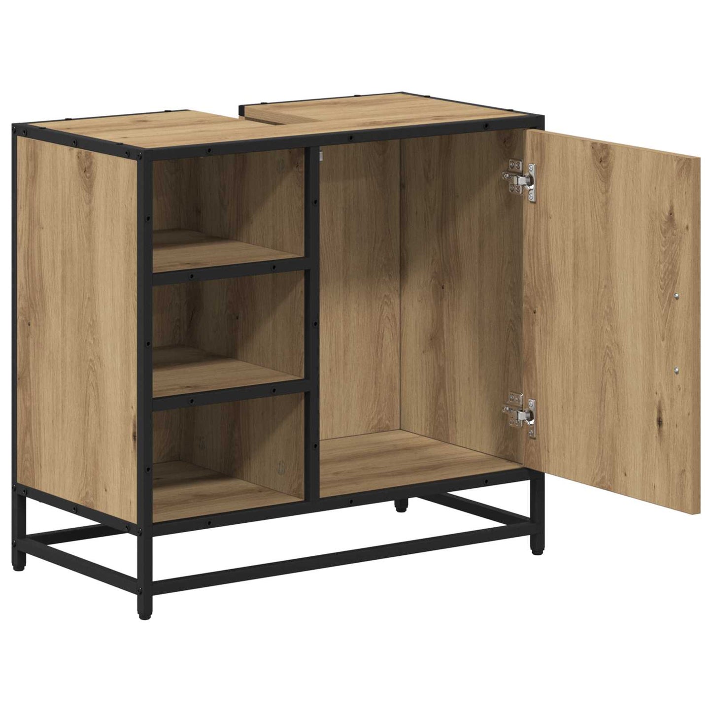 Mobile da Bagno con porta Rovere artigianale 65 x 33 x 60 cm