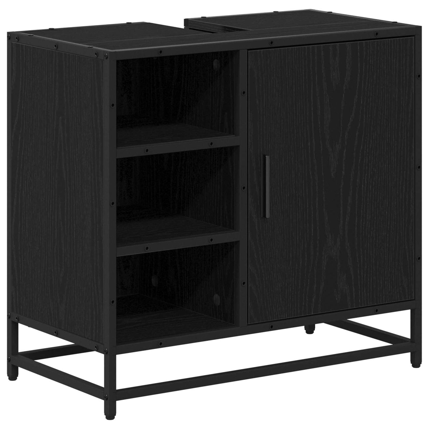 Mobile da Bagno Rovere Nero 65 x 33 x 60 cm Legno multistrato