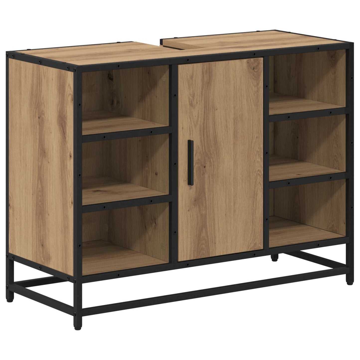 Mobile da Bagno con porta Rovere artigianale 80 x 33 x 60 cm