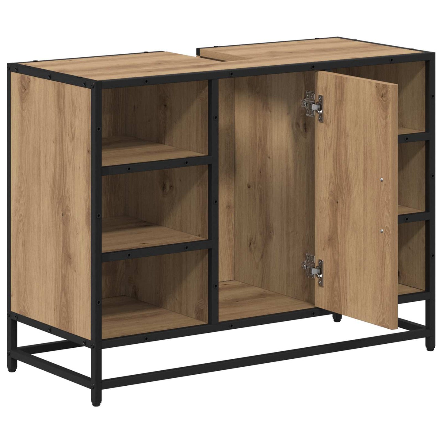 Mobile da Bagno con porta Rovere artigianale 80 x 33 x 60 cm