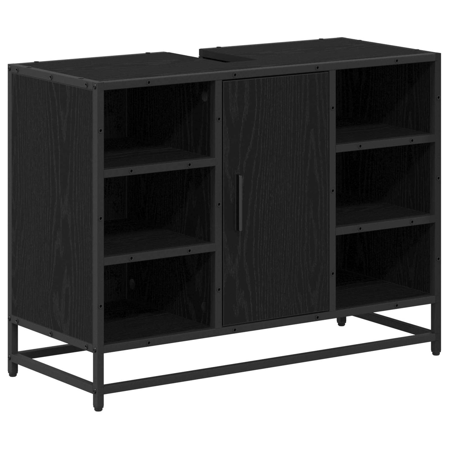 Mobile da Bagno Rovere Nero 80 x 33 x 60 cm Legno multistrato