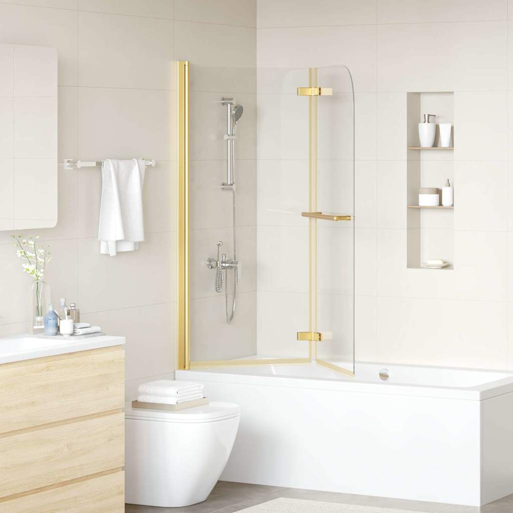 Involucro Doccia Oro 120 x 140 cm Vetro ESG e Alluminio