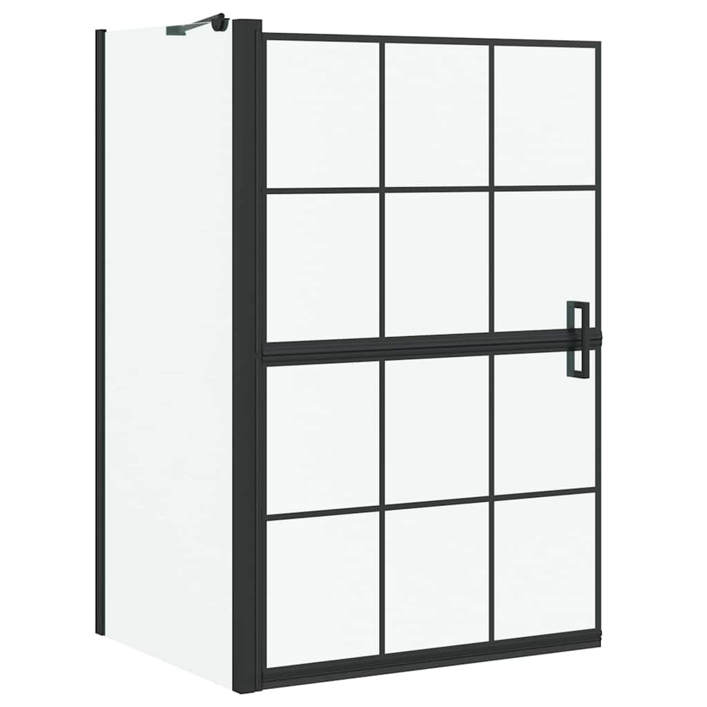 Schermo per Bagno e Doccia Nero e trasparente 116 x 68 x 128 cm