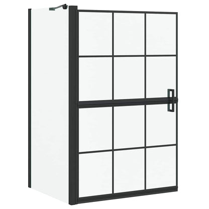 Schermo per Bagno e Doccia Nero e trasparente 116 x 68 x 128 cm