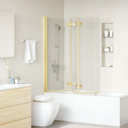 Involucro Doccia Oro 130 x 138 cm Vetro ESG e Alluminio