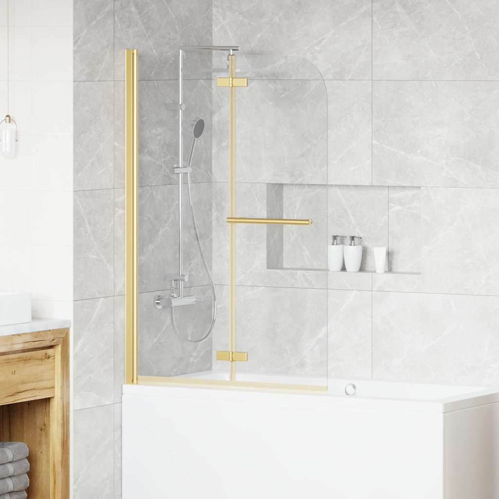 Involucro Doccia Oro 95 x 140 cm Vetro ESG e Alluminio