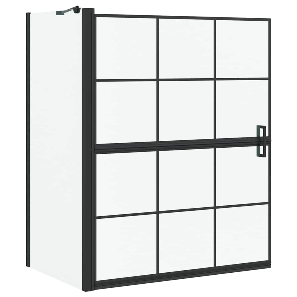 Schermo per Bagno e Doccia Nero e trasparente 116 x 68 x 128 cm