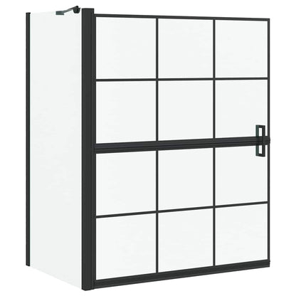 Schermo per Bagno e Doccia Nero e trasparente 116 x 68 x 128 cm